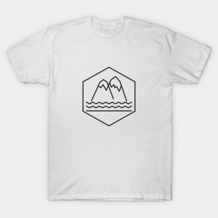 Minimalist Mountains and waves T-Shirt